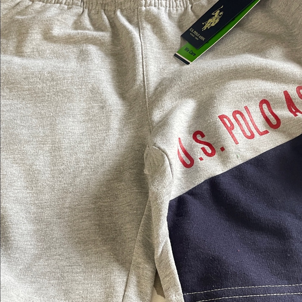 U.S. Polo Assn. Heather Gray and Navy Lounge Shorts